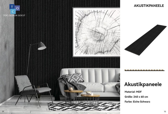 Akustikpaneel Eiche Schwarz