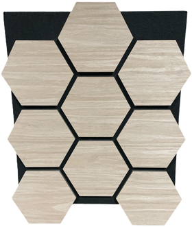 Hexagon Akustikpaneele Eiche Grau
