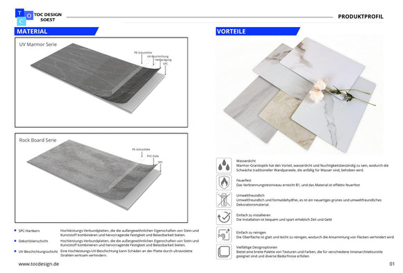 Wandpaneele SPC Marmoroptik TOC-UV-88494