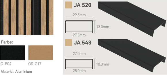 Design-Schienen für Akustikpaneele