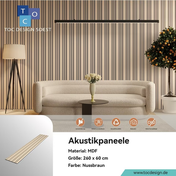 Akustikpaneel Nussbraun