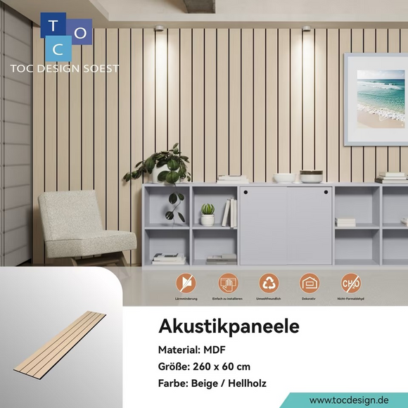 Akustikpaneel Beige/Hellholz