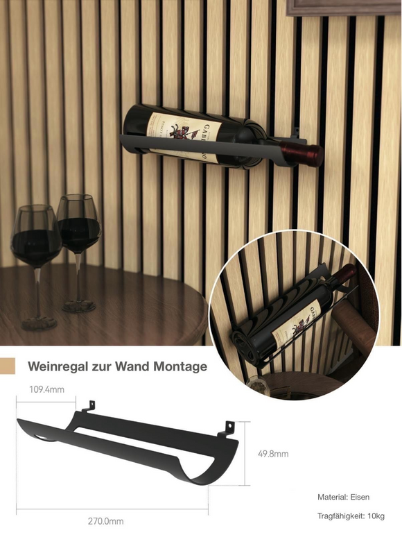 Flaschenhalter für Akustikpaneele