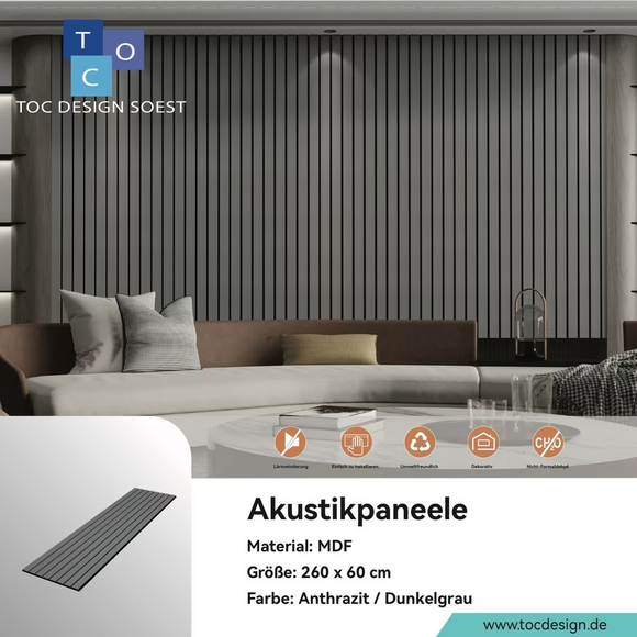 Akustikpaneel Anthrazit/Dunkelgrau